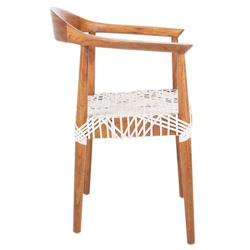 Leather Woven Accent Chair - 25 W x 20.9 L x 30.9 H
