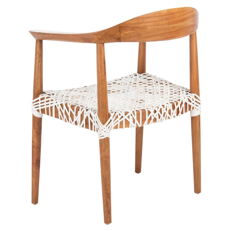 Leather Woven Accent Chair - 25 W x 20.9 L x 30.9 H