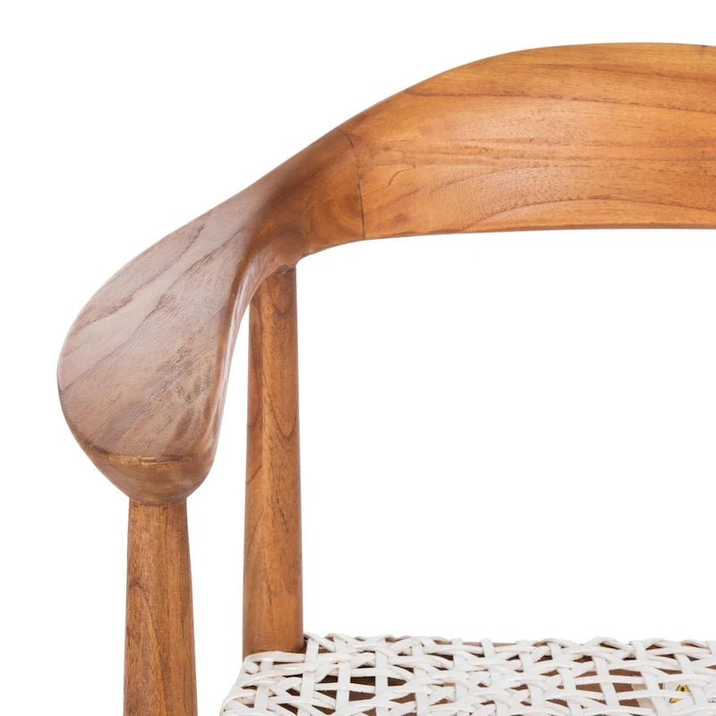 Leather Woven Accent Chair - 25 W x 20.9 L x 30.9 H
