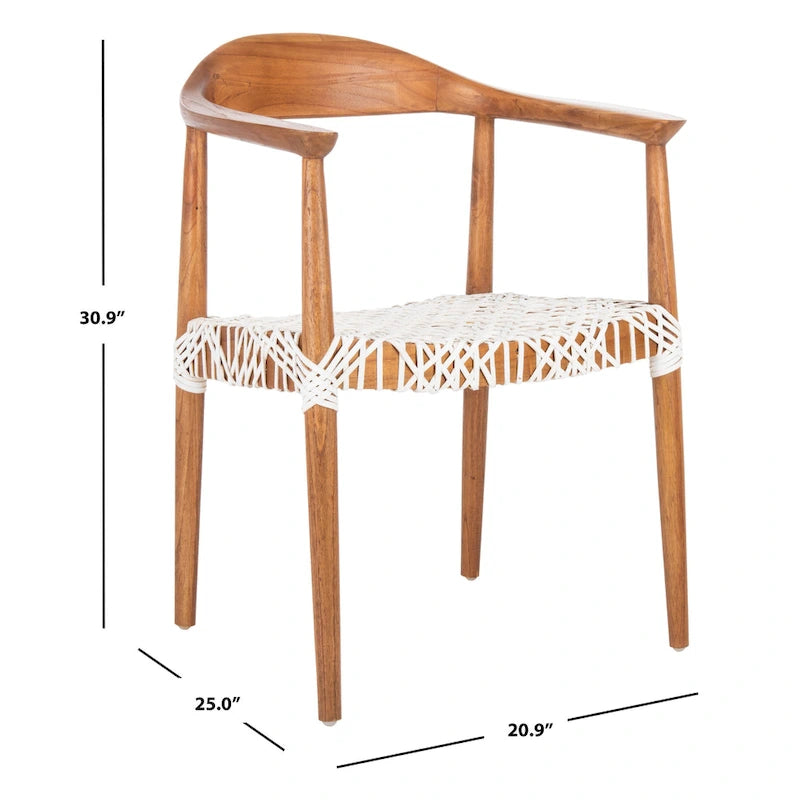 Leather Woven Accent Chair - 25 W x 20.9 L x 30.9 H