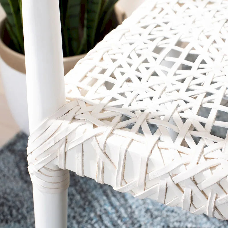 Leather Woven Accent Chair - 25 W x 20.9 L x 30.9 H
