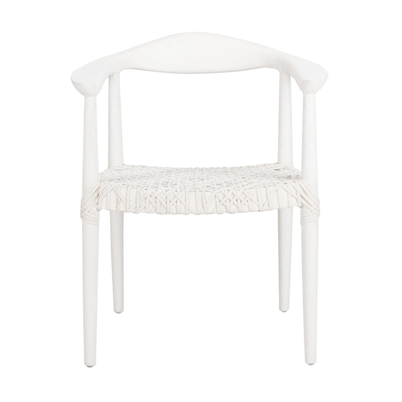 Leather Woven Accent Chair - 25 W x 20.9 L x 30.9 H