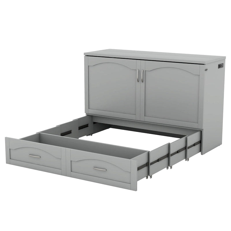Queen/Full Size Murphy Bed with drawer and a set of Sockets & USB Ports