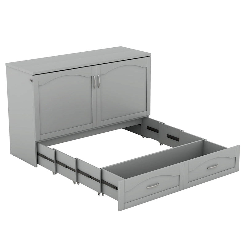 Queen/Full Size Murphy Bed with Drawer, Sockets & USB Ports