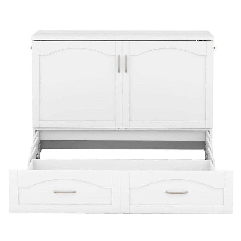 Lit escamotable Queen/Double avec tiroir, prises et ports USB