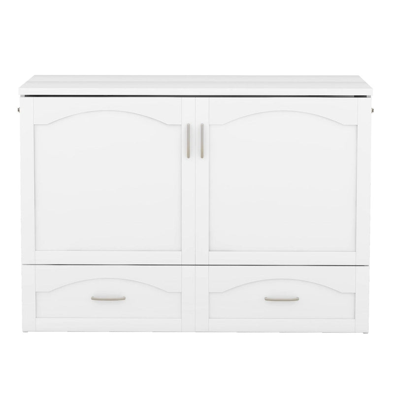 Lit escamotable Queen/Double avec tiroir, prises et ports USB