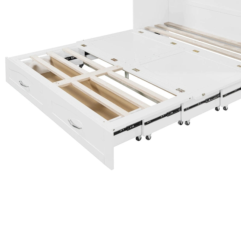 Lit escamotable Queen/Double avec tiroir, prises et ports USB