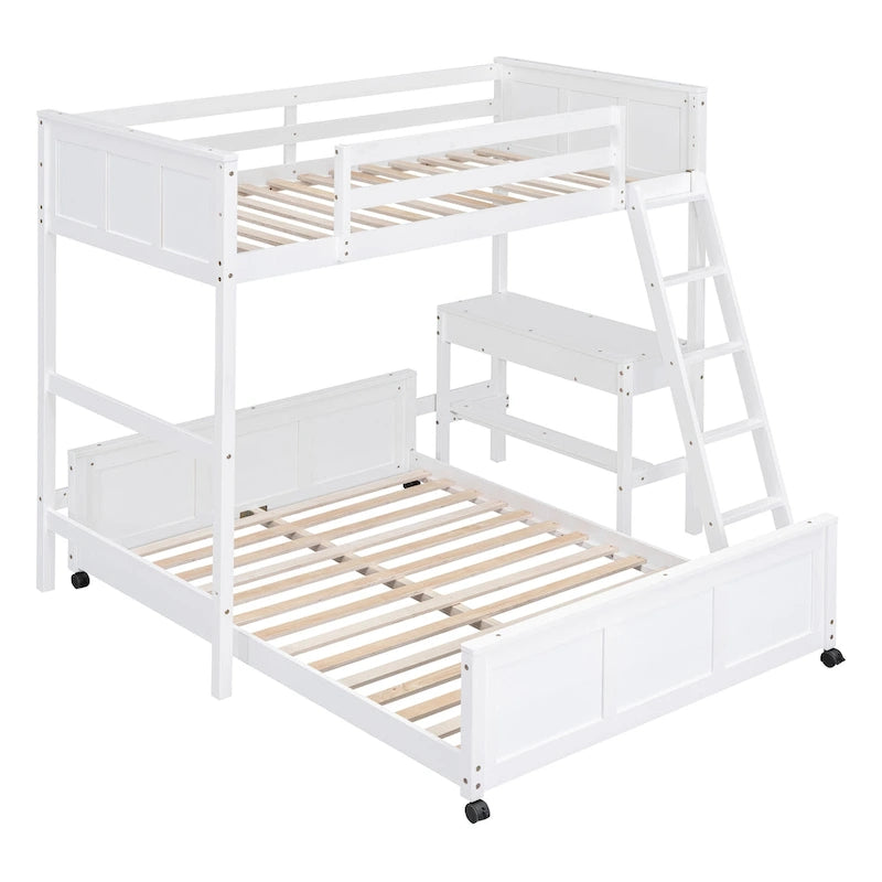 Lit superposé double sur double/double sur double avec bureau