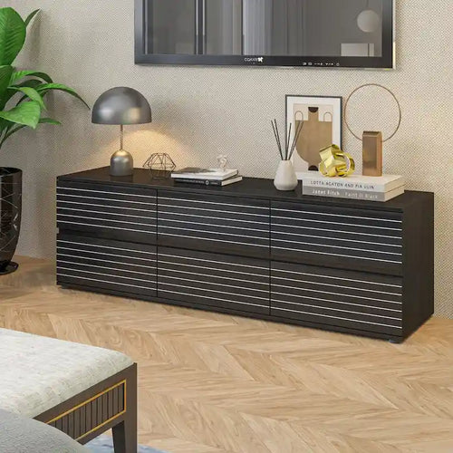 Commode multi-usages à 6 tiroirs et meuble TV