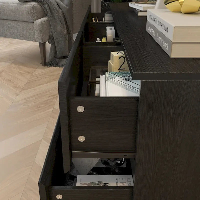 63 Multipurpose 6-Drawer Dresser and Television Stand Enertainment