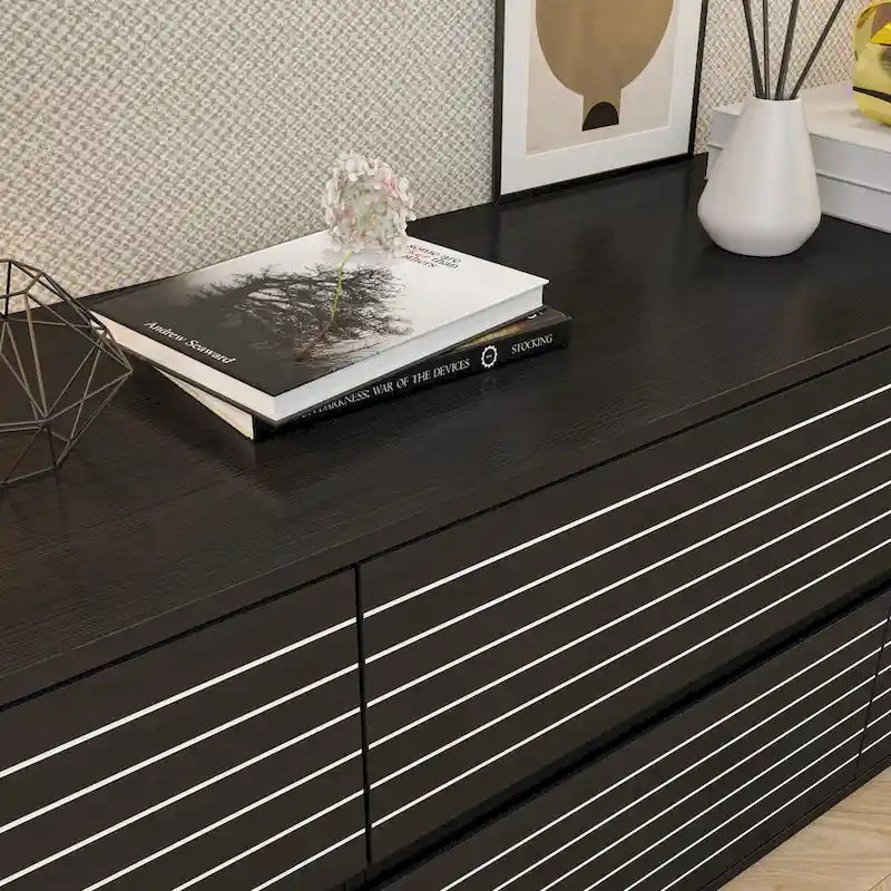 63 Multipurpose 6-Drawer Dresser and Television Stand Enertainment