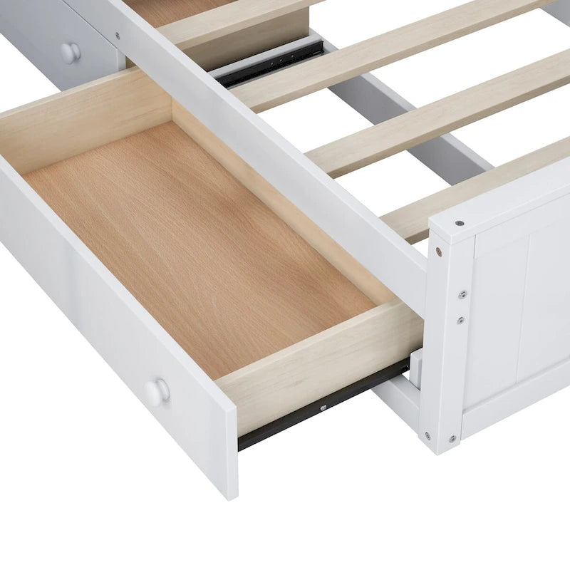 Lit en bois double avec armoire et étagère tout-en-un