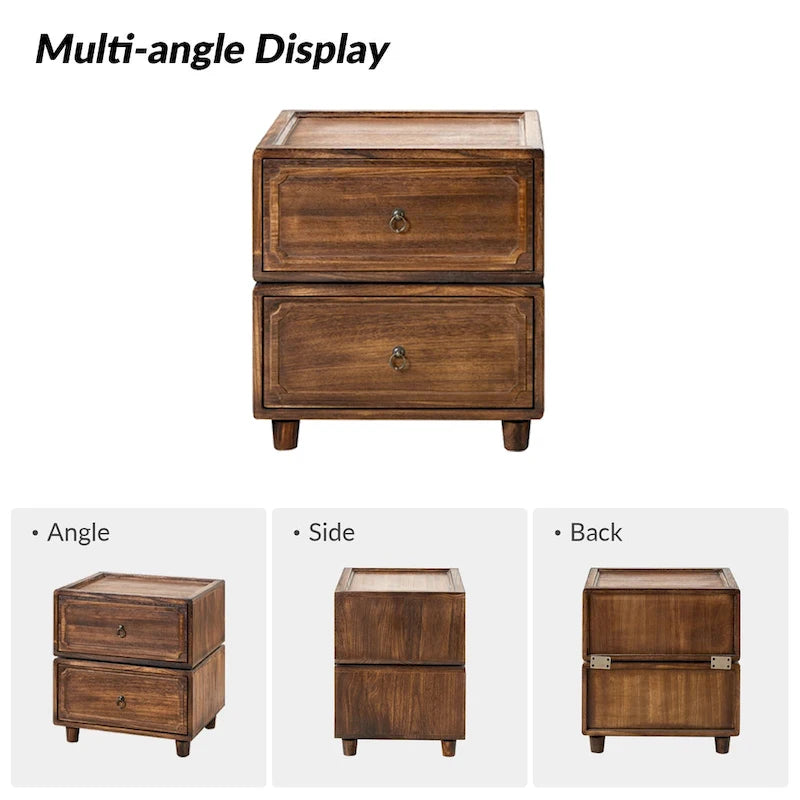 Transitional 2-Drawer Nightstand with Multiple Configurations