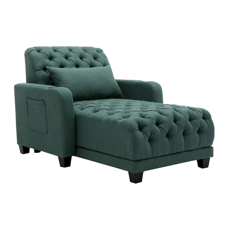 Tufted Reclining Chaise Lounge