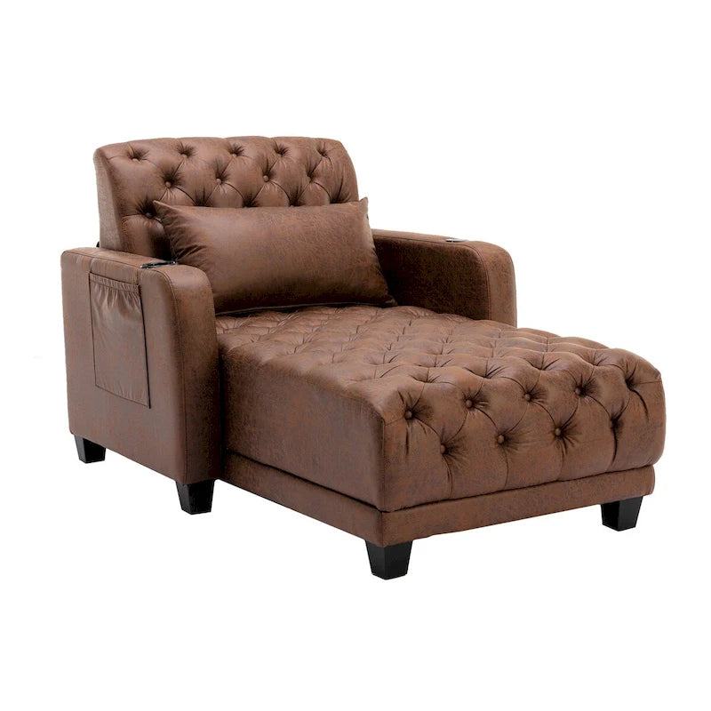 Tufted Reclining Chaise Lounge