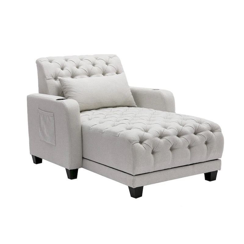 Tufted Reclining Chaise Lounge