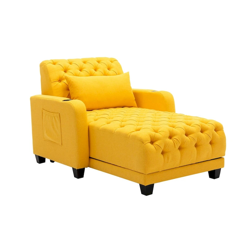 Tufted Reclining Chaise Lounge