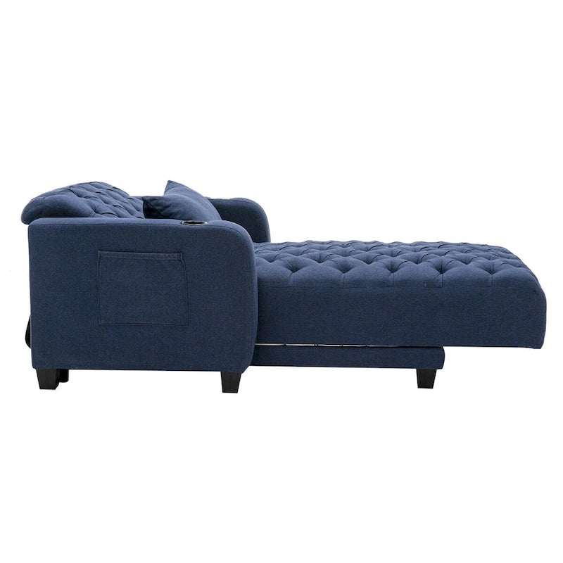 Chaise longue inclinable capitonnée