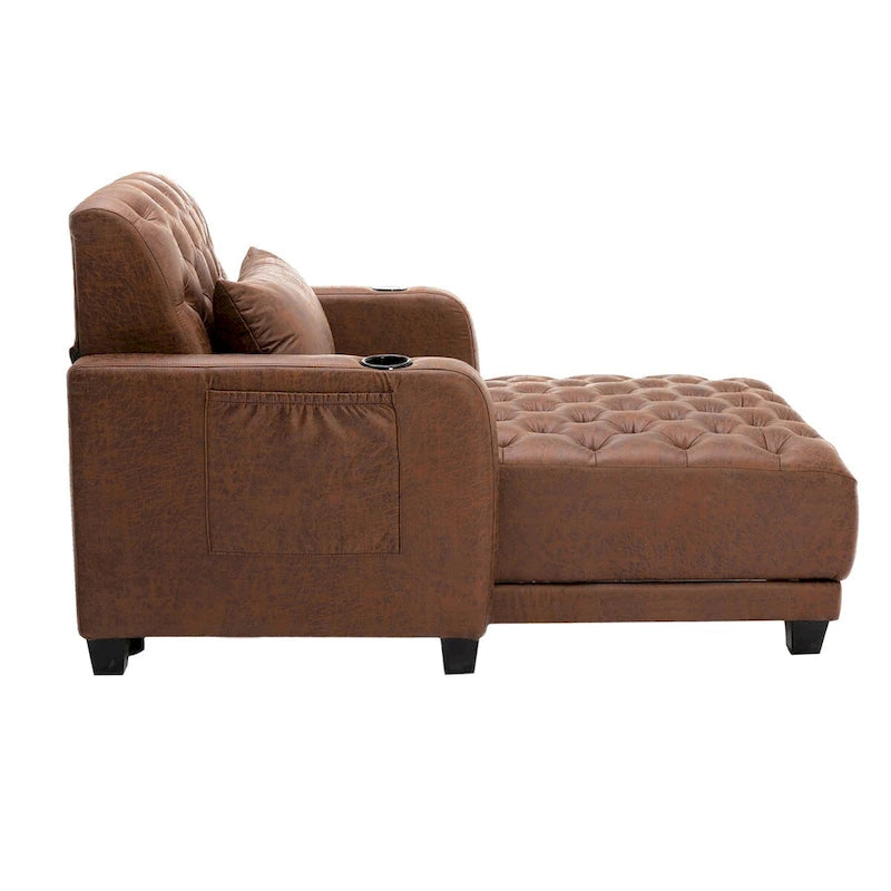 Chaise longue inclinable capitonnée