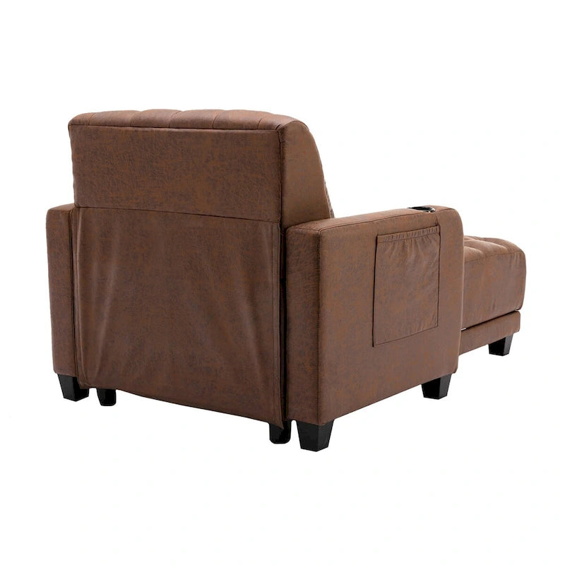 Chaise longue inclinable capitonnée