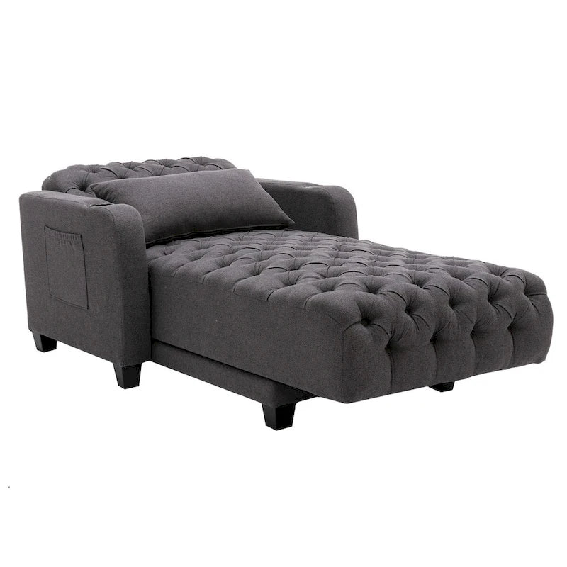 Chaise longue inclinable capitonnée