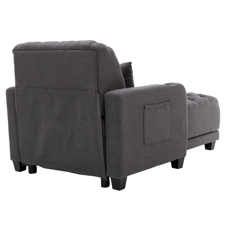 Chaise longue inclinable capitonnée