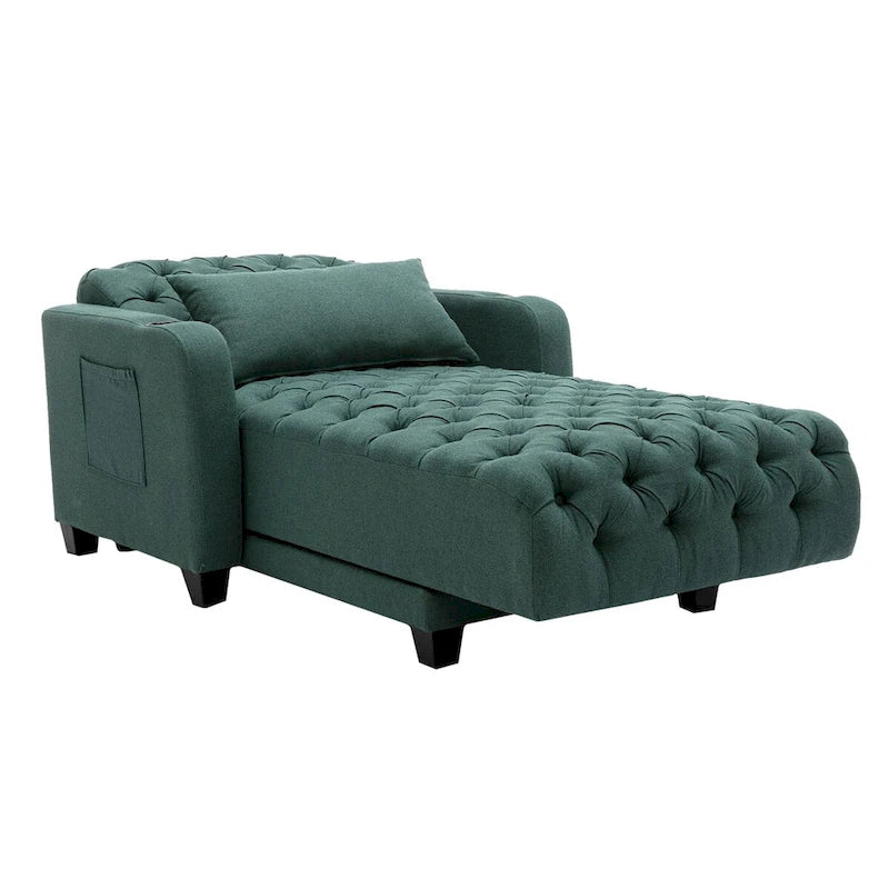 Chaise longue inclinable capitonnée