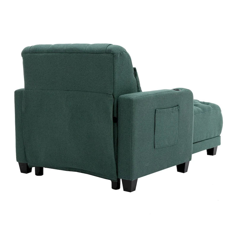 Chaise longue inclinable capitonnée