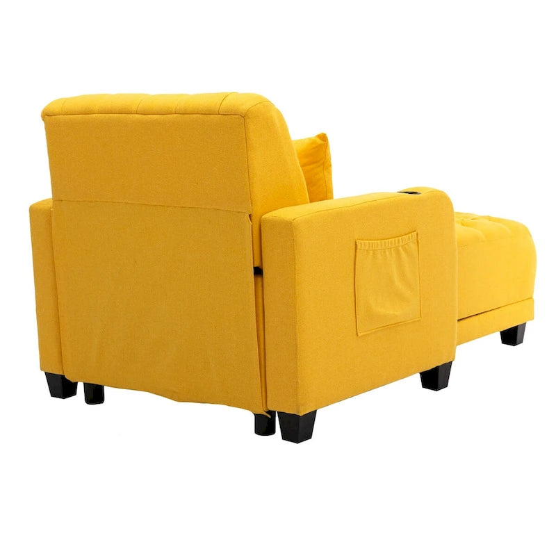 Chaise longue inclinable capitonnée