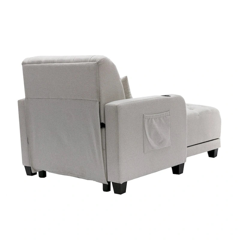Chaise longue inclinable capitonnée