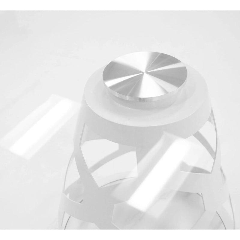Modern 12mm Round Glass & White Dining Table
