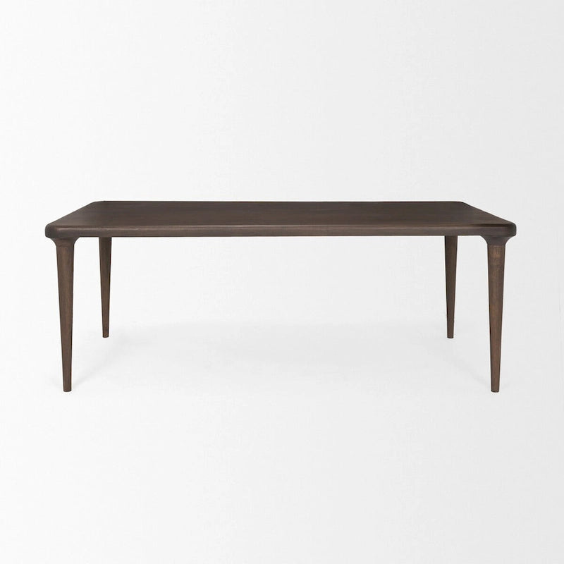 Medium Dark Brown Rectangular Solid Wood Table