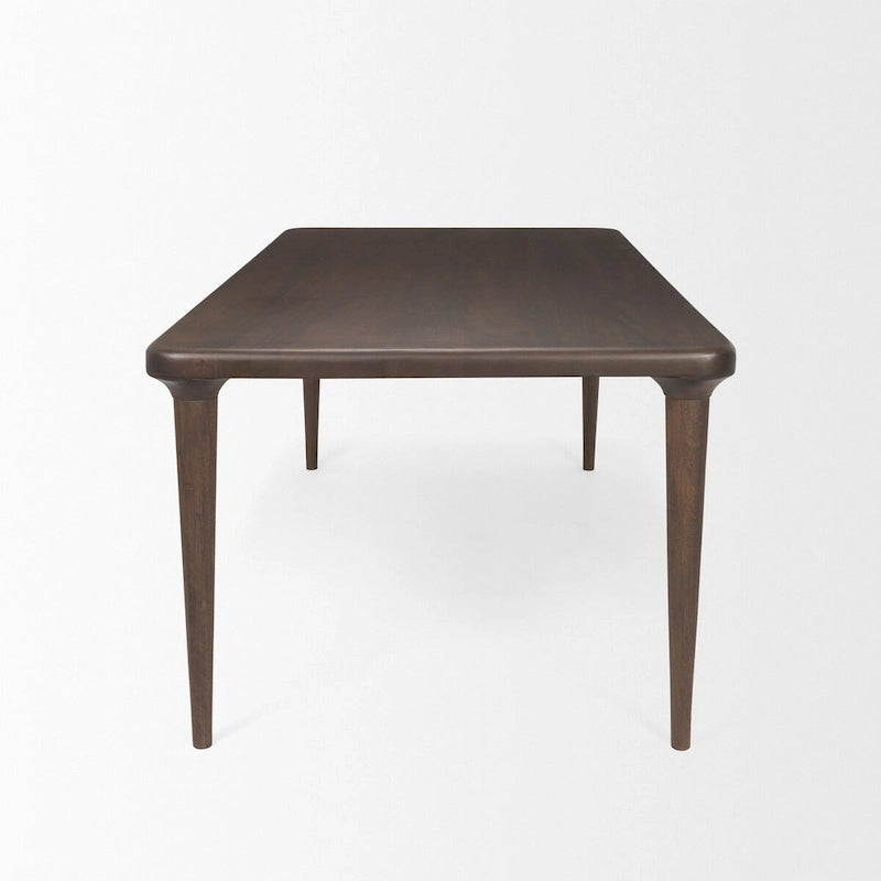 Medium Dark Brown Rectangular Solid Wood Table
