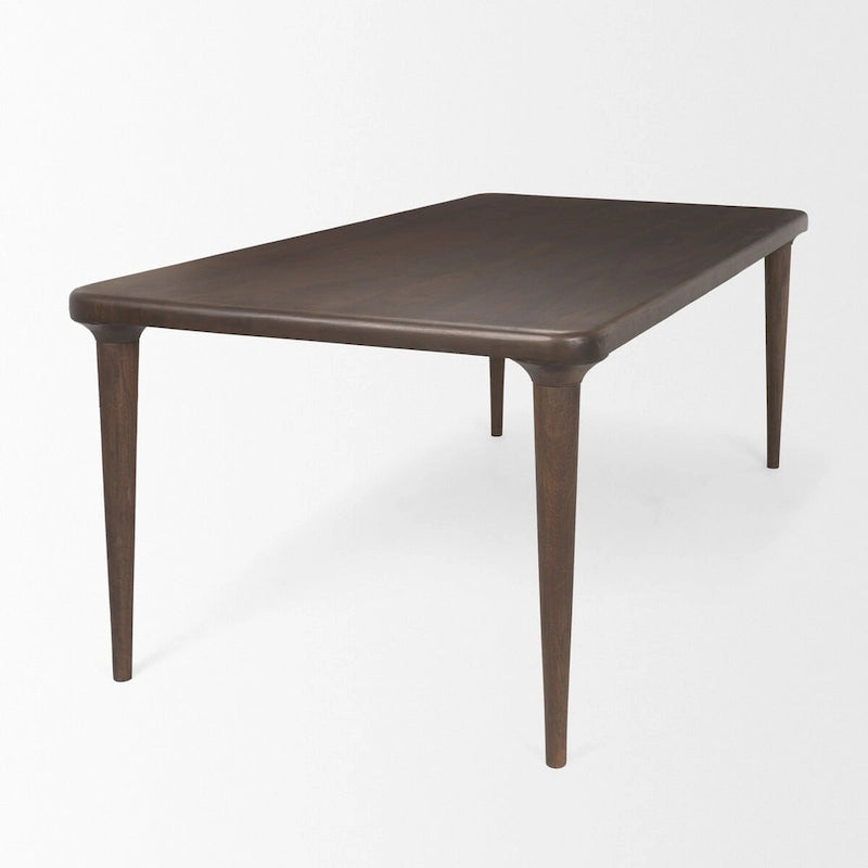 Table rectangulaire en bois massif brun foncé moyen