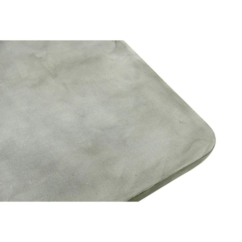 71 Inch Dining Table, Rectangular Gray Faux Concrete, Pillar Base