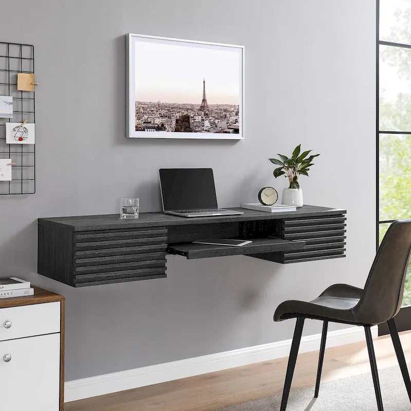 Wall Mount Wood Office Desk