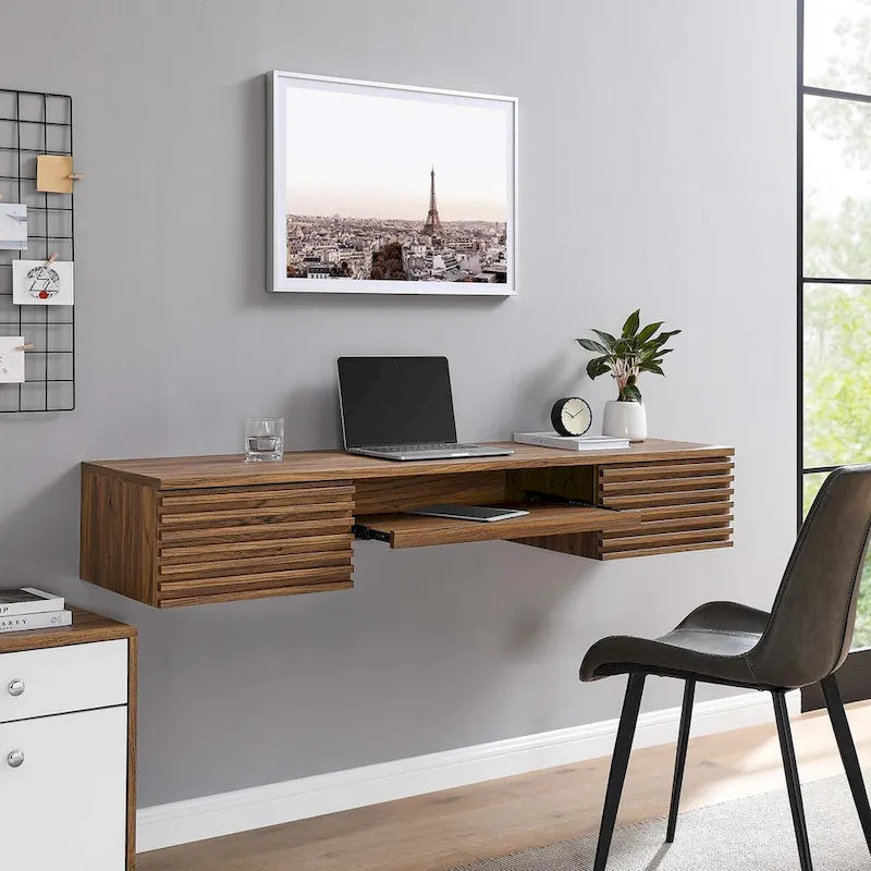 Bureau mural en bois