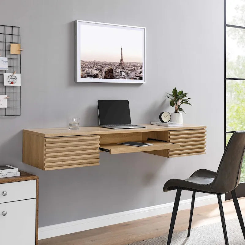 Bureau mural en bois