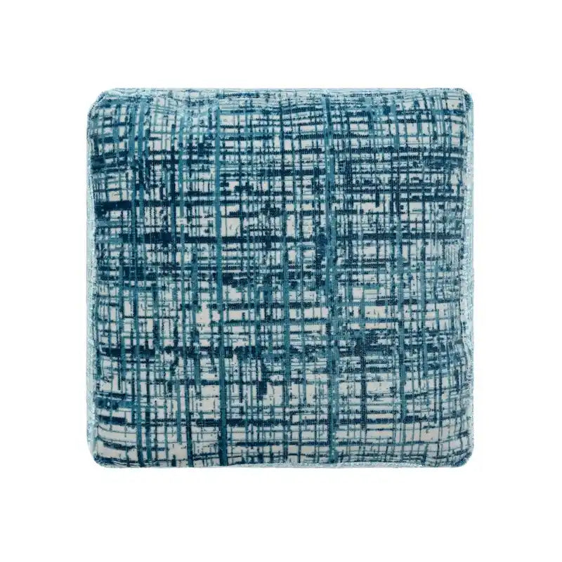 18 Blue Polyester Blend Ottoman