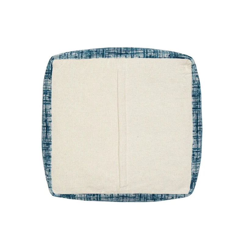 18 Blue Polyester Blend Ottoman